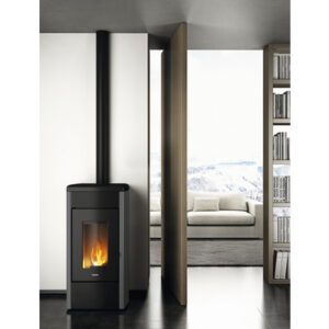 Poêle à granulés FreePoint Duke acier titane 14 kW