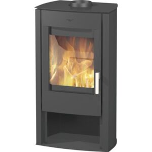 Poêle Cheminée Tuvalu Corps noir Revêtement acier 6 kW
