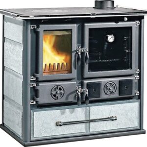 Cuisinière Nordica Extraflame Rosa avec carrelage serpentin