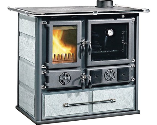 Cuisinière Nordica Extraflame Rosa avec carrelage serpentin