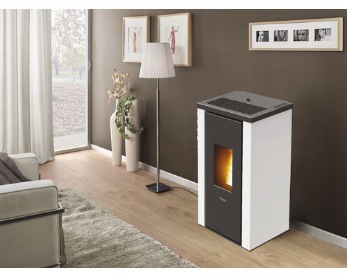 Poêle à granulés Pegaso Vera acier blanc 7 kW – Image 2