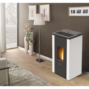 Poêle à granulés Pegaso Vera acier blanc 7 kW