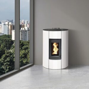 Poêle à granulés Interstoves Aurelia 12 acier blanc 11,4 kW