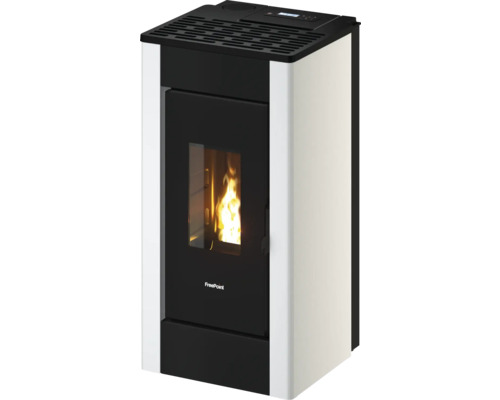Poêle à granulés FreePoint Sharp Airtight acier blanc 7 kW