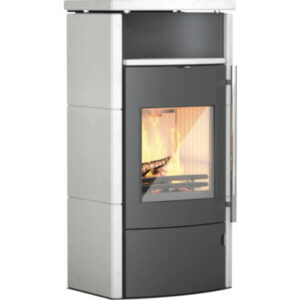 Cheminée Accente Turin 2.0 Deluxe Grès 6 kW avec compartiment de chauffage