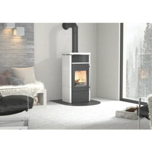 Cheminée Accente Turin 2.0 Deluxe Grès 6 kW avec compartiment de chauffage